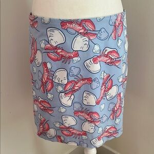 Vineyard Vines Lobster Print Cotton Skirt in Pink and Blue Sz 6